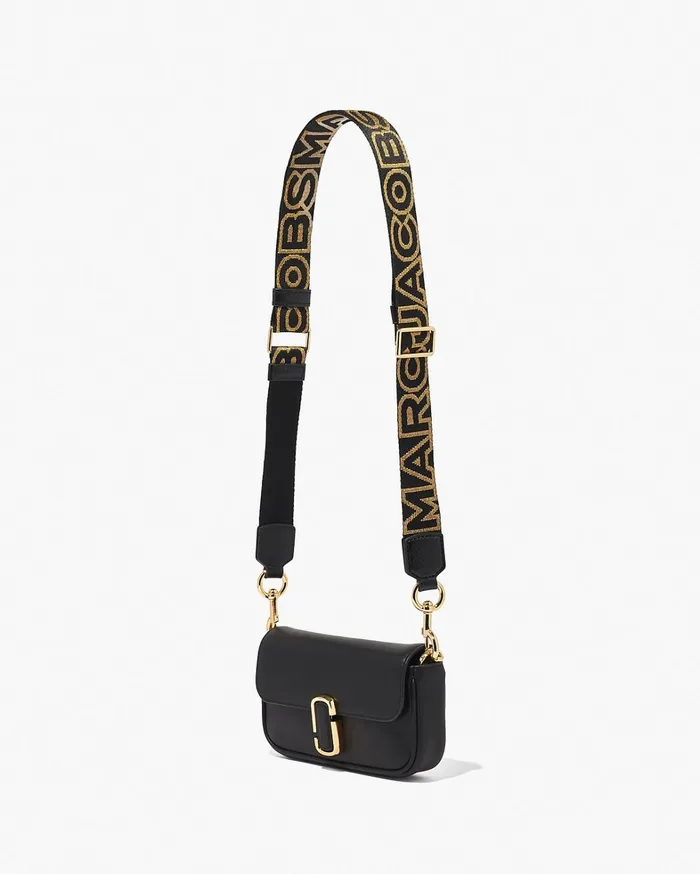 Marc Jacobs Straps Women The Thin Outline Logo Webbing Strap Blackgold