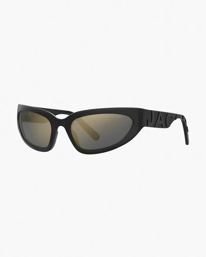 Marc Jacobs Sunglasses Women The Bold Logo Wrapped Mirrored Sunglasses Black