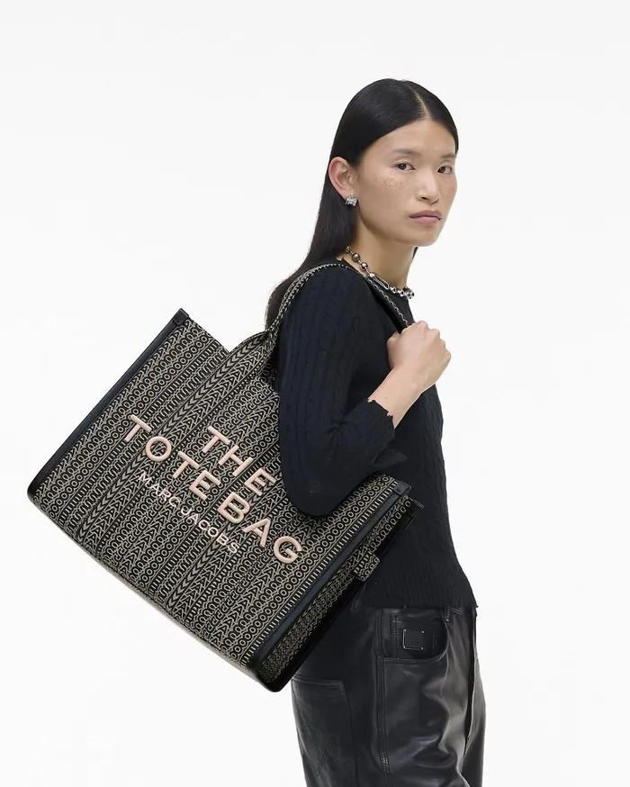 Marc Jacobs The Tote Bag Women The Monogram Jacquard Large Tote Bag Beige Multi