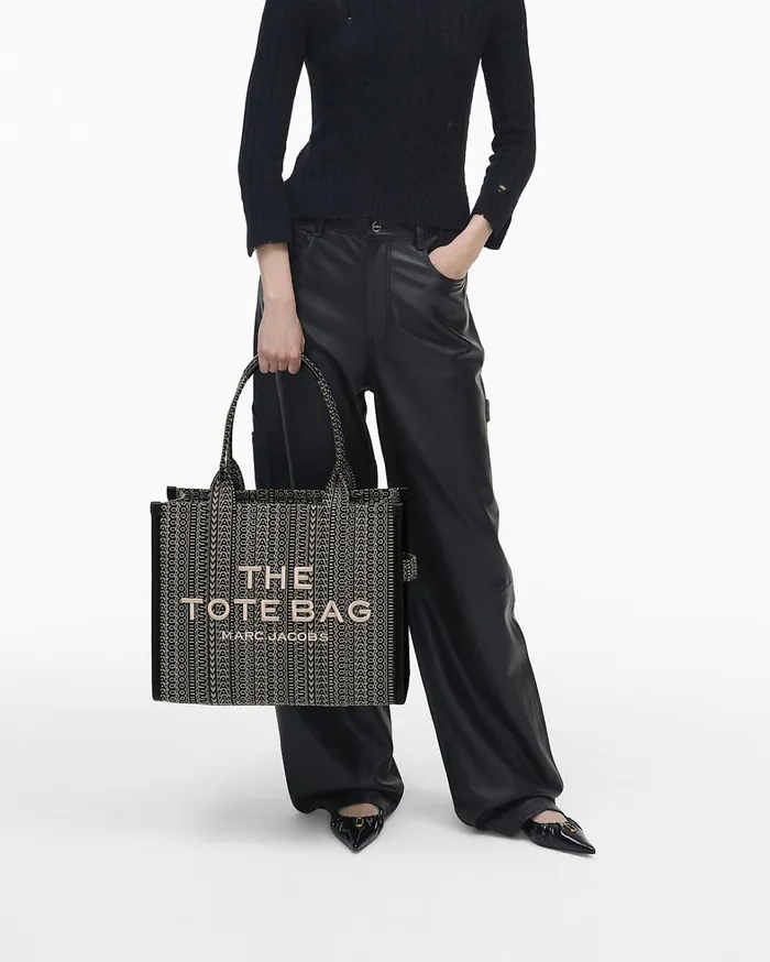 Marc Jacobs The Tote Bag Women The Monogram Jacquard Large Tote Bag Beige Multi
