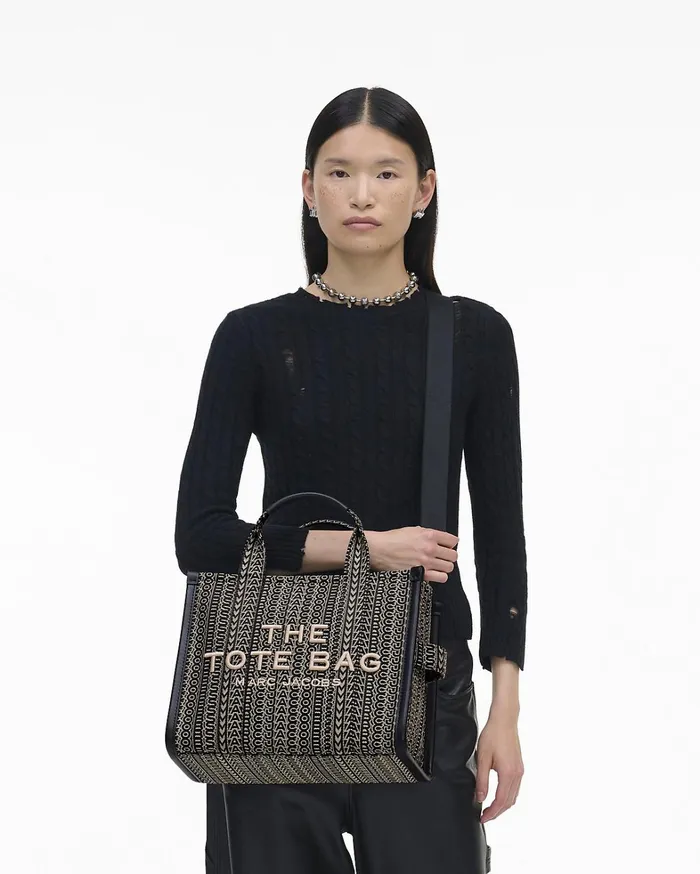Marc Jacobs The Tote Bag Women The Monogram Jacquard Medium Tote Bag Beige Multi