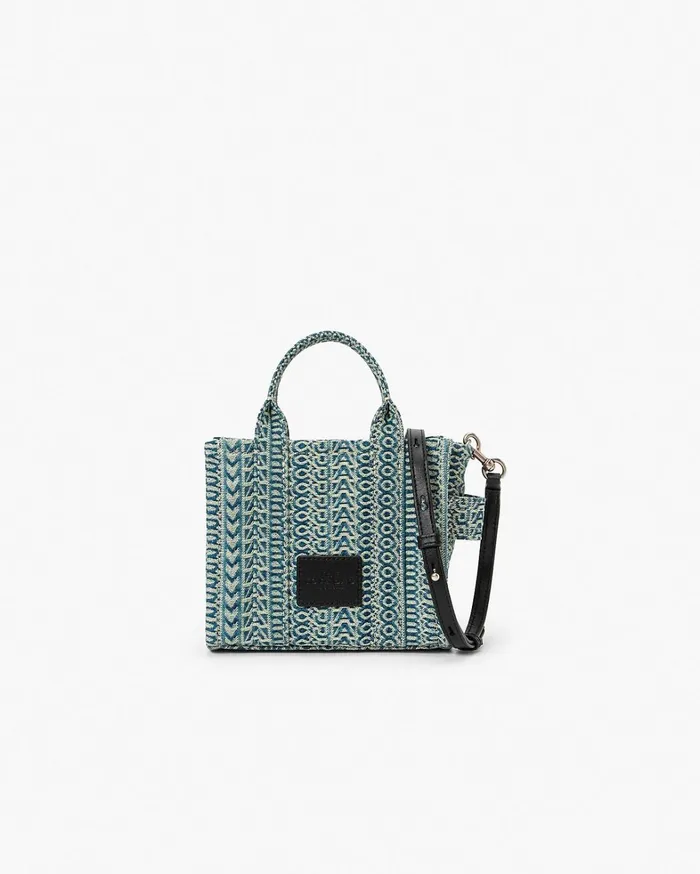 Marc Jacobs The Tote Bag Women The Washed Monogram Denim Crossbody Tote Bag Sun Faded Denim