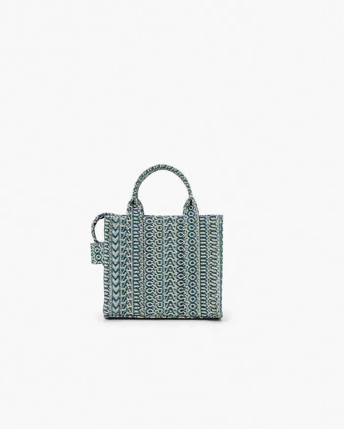 Marc Jacobs The Tote Bag Women The Washed Monogram Denim Crossbody Tote Bag Sun Faded Denim