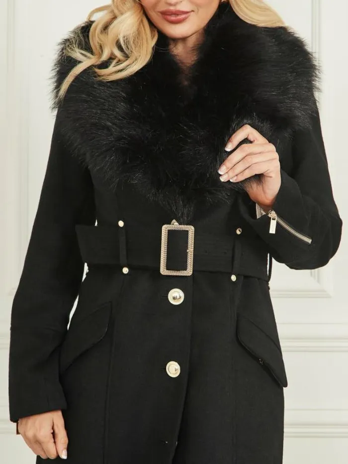Marciano Alice WoolBlend Coat Black Women Jackets Marciano Alice WoolBlend Coat Black Women Jackets