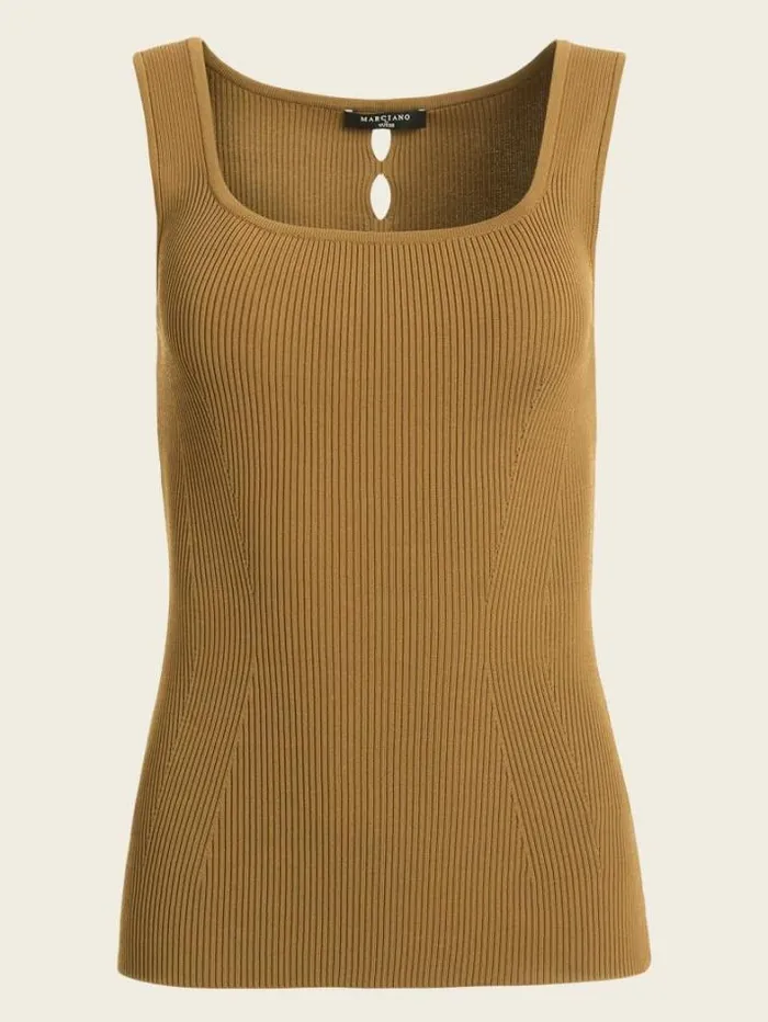 Marciano Aretha Ribbed Sleeveless Top English Cake Women Tops And Sweaters Marciano Aretha Ribbed Sleeveless Top English Cake Women Tops And Sweaters