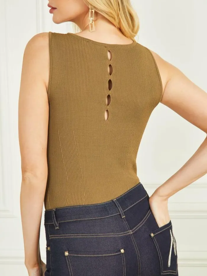 Marciano Aretha Ribbed Sleeveless Top English Cake Women Tops And Sweaters Marciano Aretha Ribbed Sleeveless Top English Cake Women Tops And Sweaters