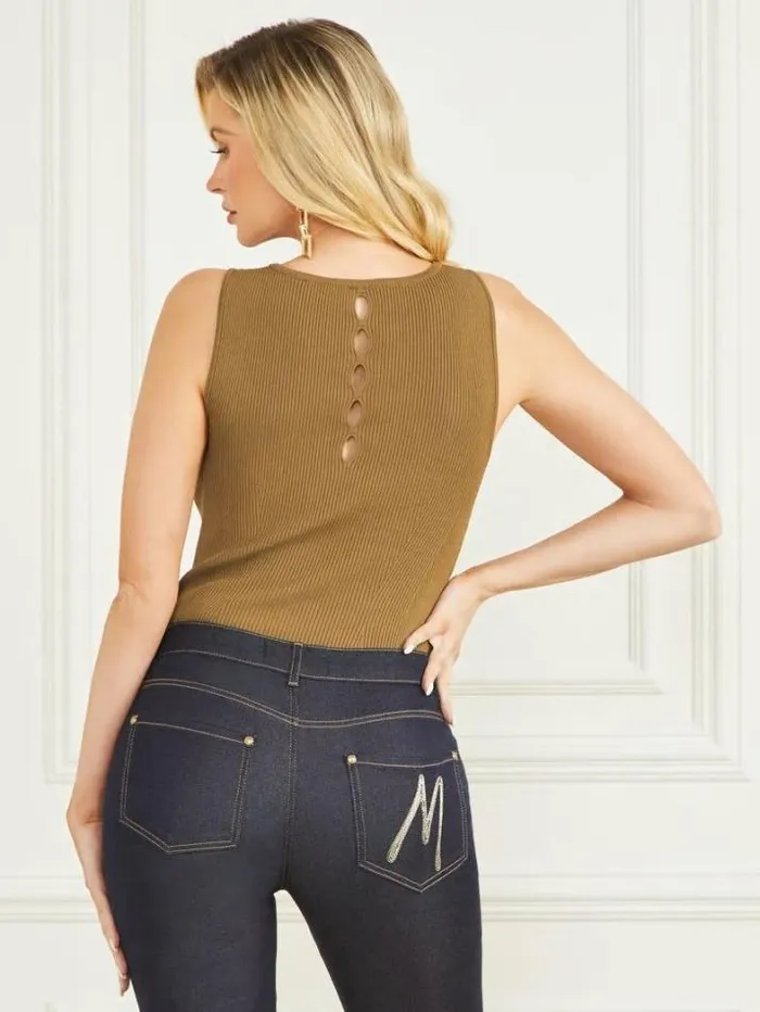 Marciano Aretha Ribbed Sleeveless Top English Cake Women Tops And Sweaters Marciano Aretha Ribbed Sleeveless Top English Cake Women Tops And Sweaters