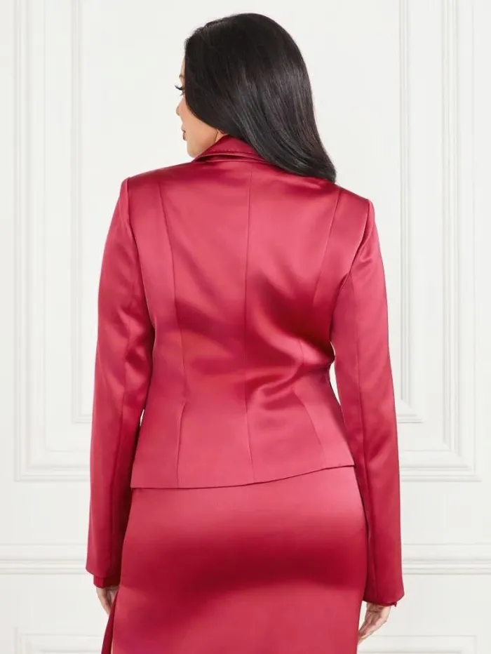 Marciano Corsage Solid Satin Blazer Viva Pink Women Jackets Marciano Corsage Solid Satin Blazer Viva Pink Women Jackets