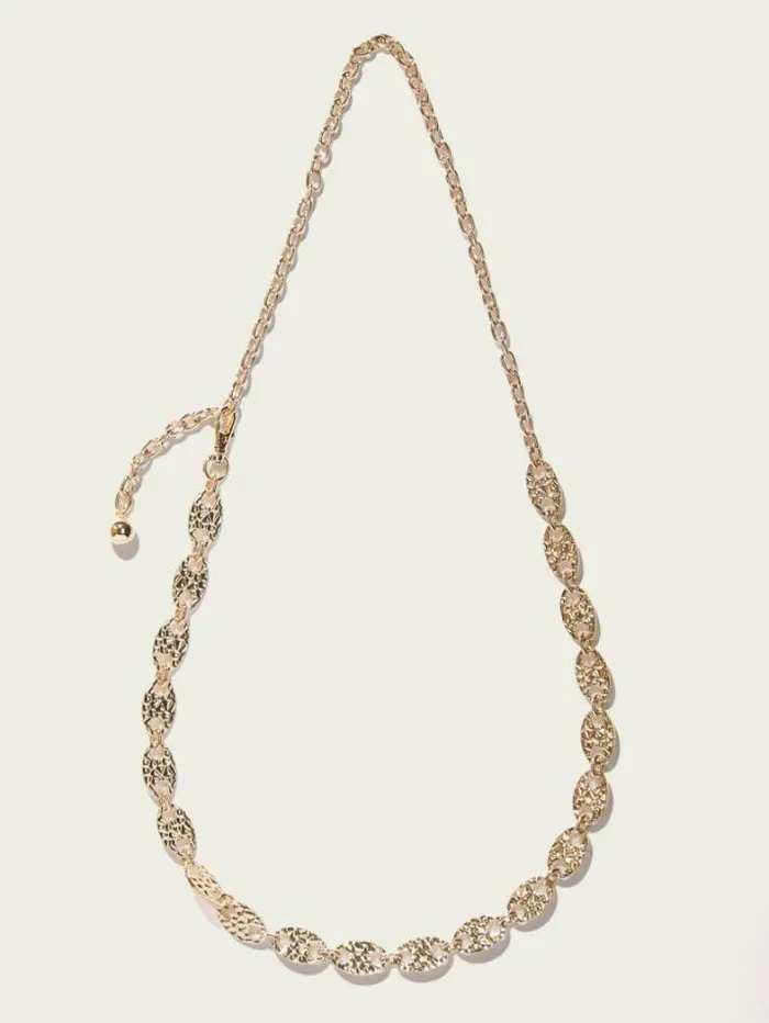 Marciano GoldTone Hammered Chain Belt Silvergold Women Accessories