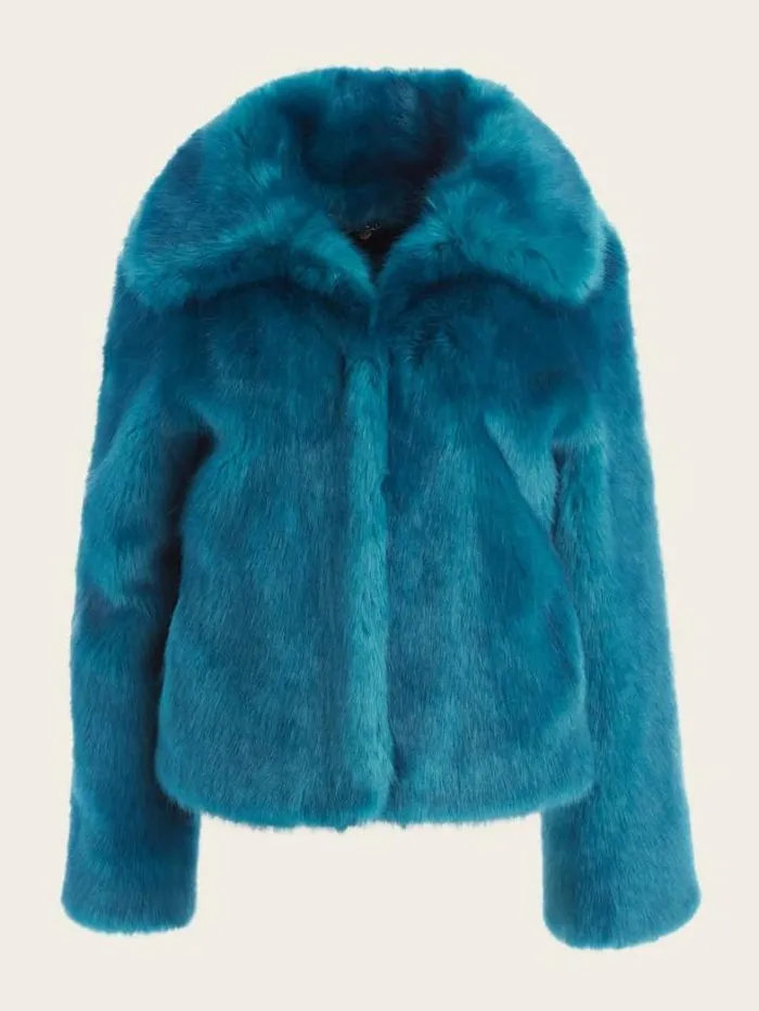Marciano Gwenda FauxFur Jacket Bermuda Blue With Darker Women Jackets Marciano Gwenda FauxFur Jacket Bermuda Blue With Darker Women Jackets