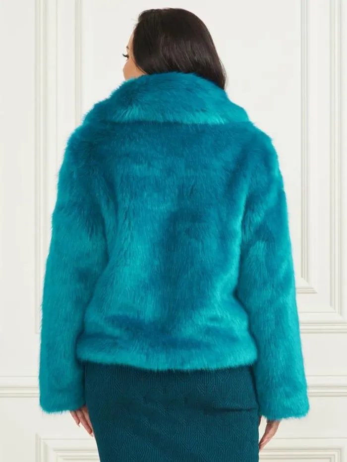 Marciano Gwenda FauxFur Jacket Bermuda Blue With Darker Women Jackets Marciano Gwenda FauxFur Jacket Bermuda Blue With Darker Women Jackets