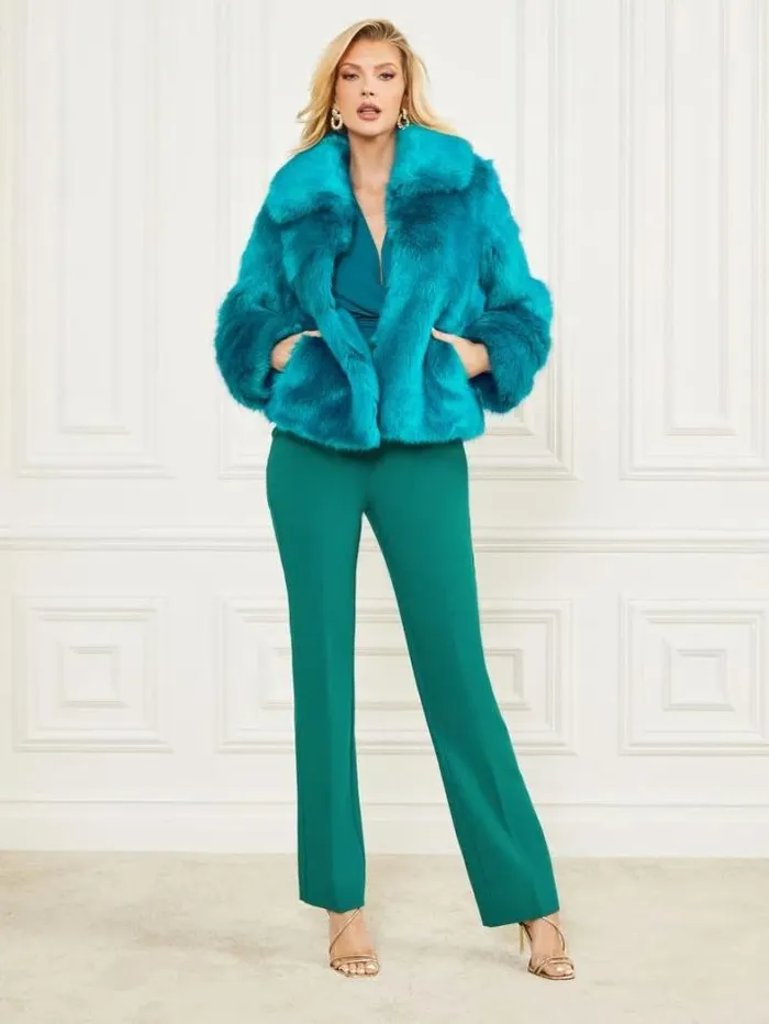 Marciano Gwenda FauxFur Jacket Bermuda Blue With Darker Women Jackets Marciano Gwenda FauxFur Jacket Bermuda Blue With Darker Women Jackets