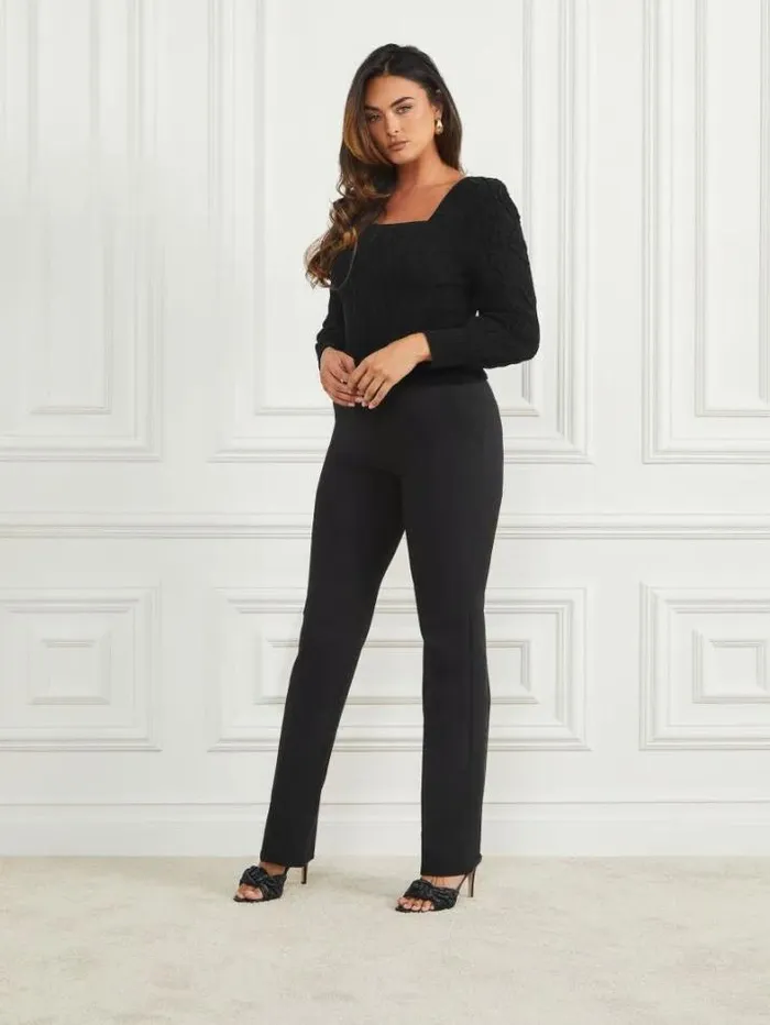 Marciano Kya Chenille Sweater Black Women Tops And Sweaters Marciano Kya Chenille Sweater Black Women Tops And Sweaters