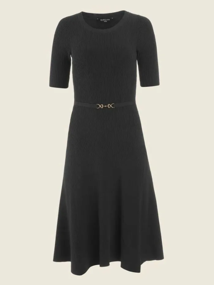 Marciano Laila Ribbed Sweater Dress Chenille Green Women Dresses Marciano Laila Ribbed Sweater Dress Chenille Green Women Dresses