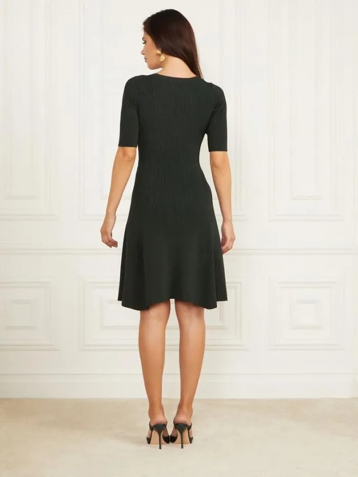 Marciano Laila Ribbed Sweater Dress Chenille Green Women Dresses Marciano Laila Ribbed Sweater Dress Chenille Green Women Dresses