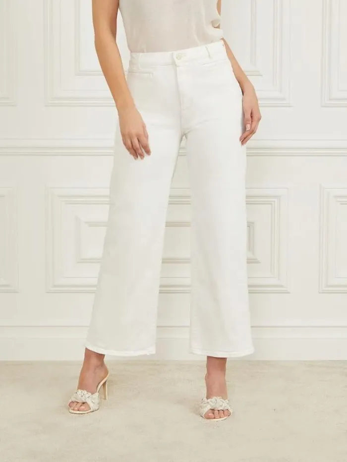 Marciano Lyric Wide Leg Denim Pant Chalk Wash Women Bottoms Marciano Lyric Wide Leg Denim Pant Chalk Wash Women Bottoms