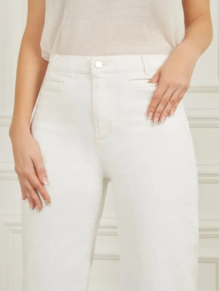 Marciano Lyric Wide Leg Denim Pant Chalk Wash Women Bottoms Marciano Lyric Wide Leg Denim Pant Chalk Wash Women Bottoms