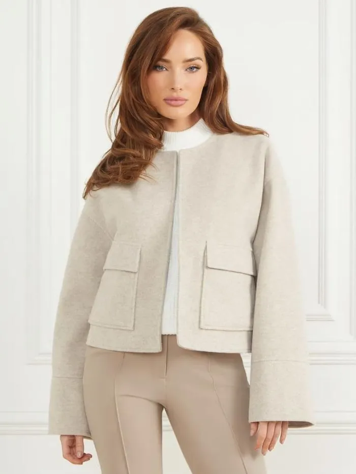 Marciano Mary Jacket And Scarf Set Light Grey Multi Women Jackets Marciano Mary Jacket And Scarf Set Light Grey Multi Women Jackets