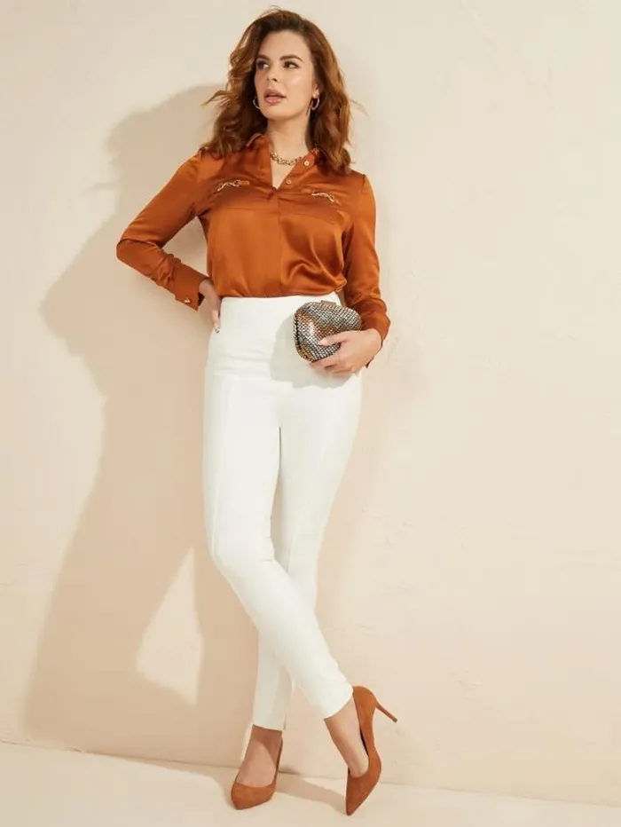 Marciano Moxie HighRise Skinny Pant Pale Pearl Women Bottoms Marciano Moxie HighRise Skinny Pant Pale Pearl Women Bottoms