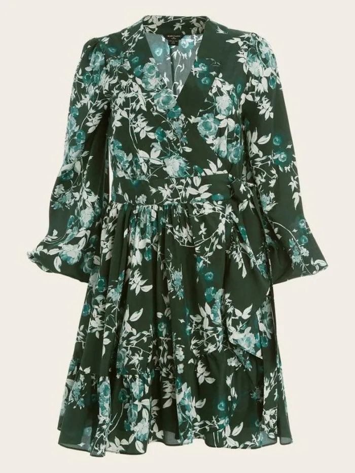 Marciano Petal Pose Wrap Dress Petal Pose Chenille Green Women Dresses Marciano Petal Pose Wrap Dress Petal Pose Chenille Green Women Dresses