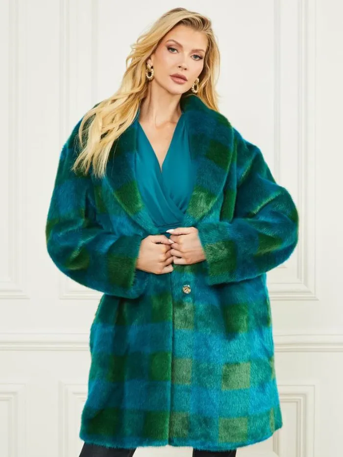 Marciano Rochelle Coat Green And Bermuda Blue Bi Women Jackets
