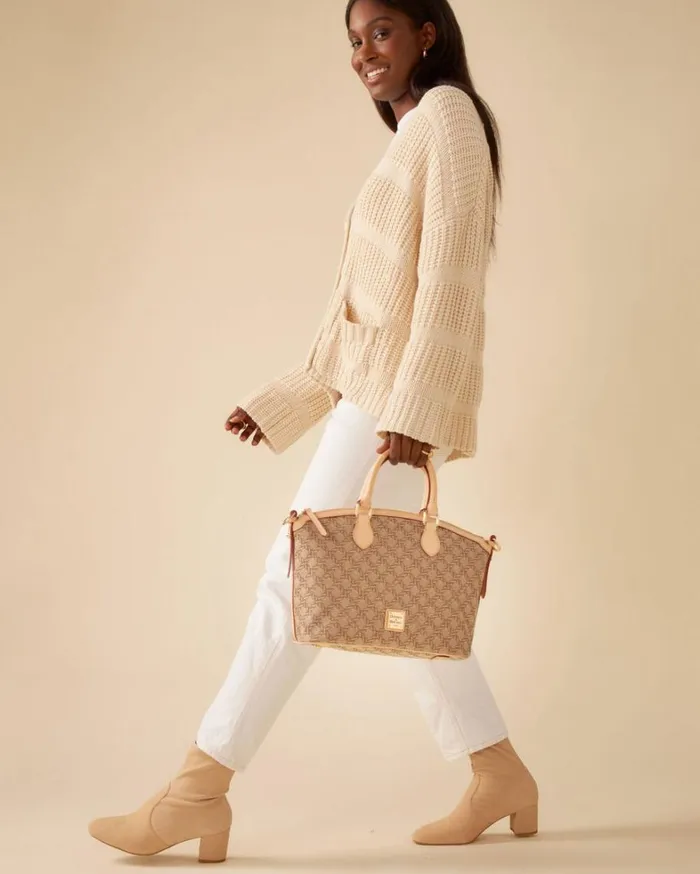 Maritime Domed Satchel Brown Women Dooney and Bourke Satchels Maritime Domed Satchel Brown Women Dooney and Bourke Satchels