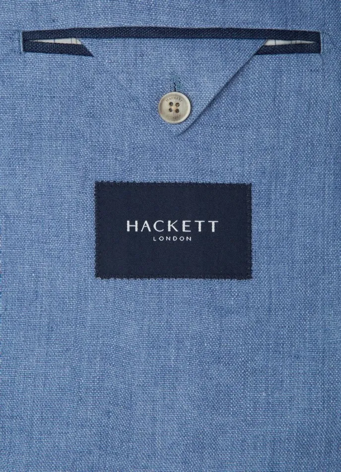 Men Blazers Hackett London Classic Fit Linen Blazer Chambray Blue