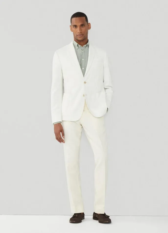 Men Blazers Hackett London Cotton Blazer Ivory White