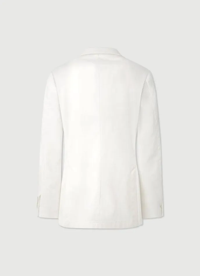 Men Blazers Hackett London Cotton Blazer Ivory White