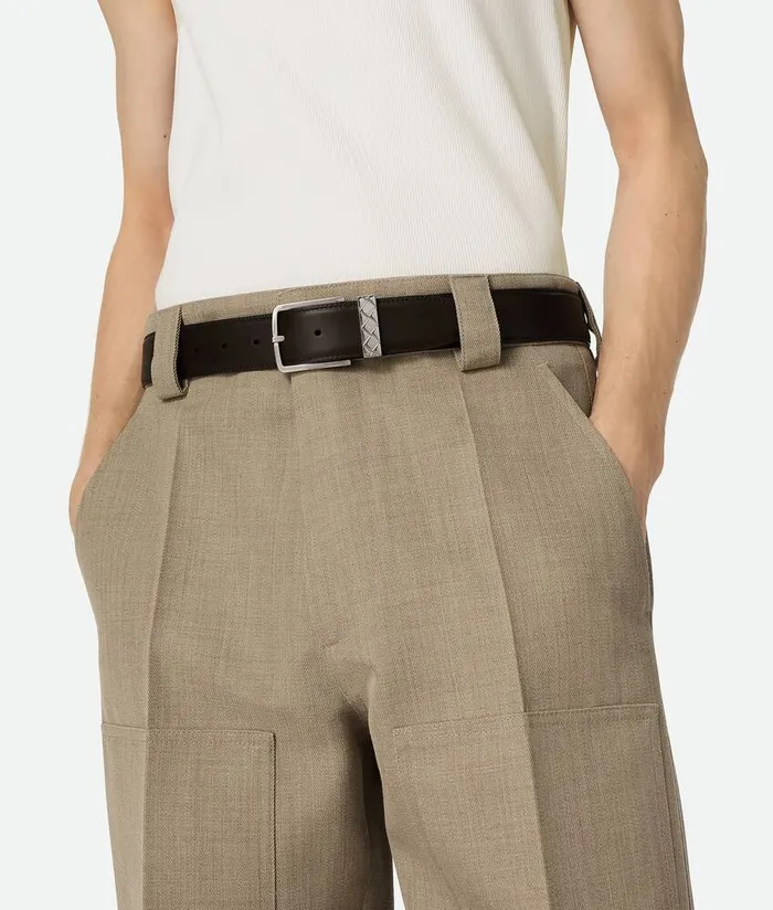 Men Bottega Veneta Belts Intreccio Loop Belt Fondant