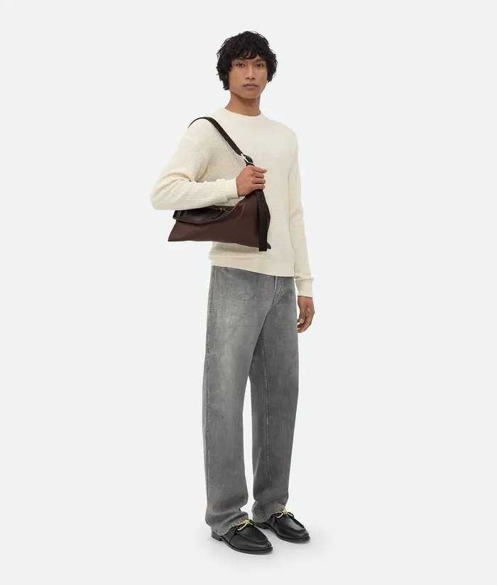 Men Bottega Veneta Crossbody Small Zigzag Bitter Chocolatefondant