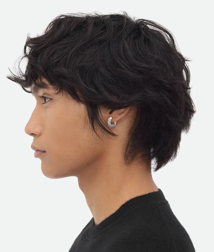 Men Bottega Veneta Earrings Pen Hoop Earrings Silver