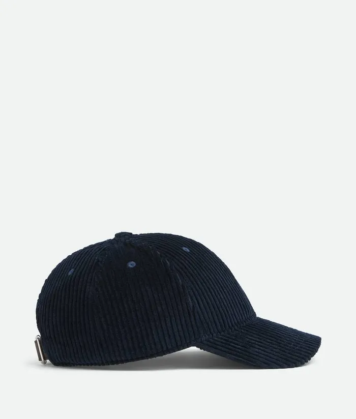 Men Bottega Veneta Hats Corduroy Cap Midnight Blue