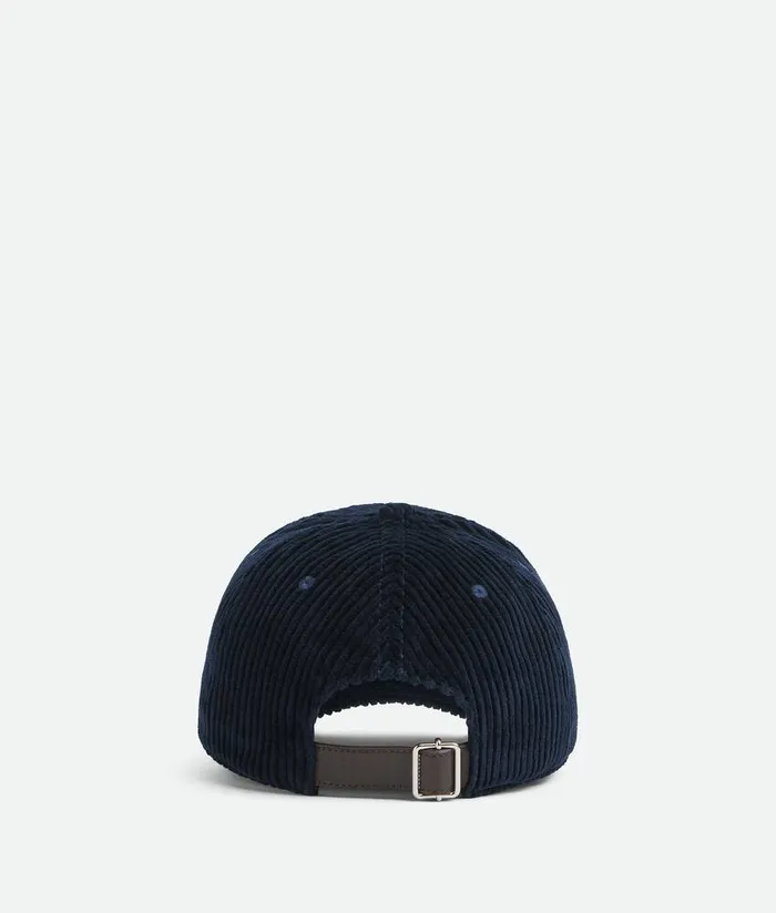 Men Bottega Veneta Hats Corduroy Cap Midnight Blue