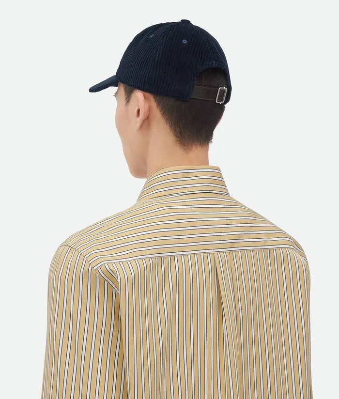 Men Bottega Veneta Hats Corduroy Cap Midnight Blue