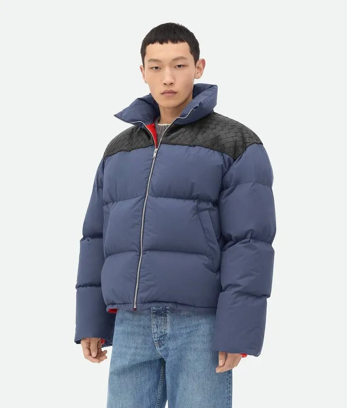 Men Bottega Veneta Jackets Frosted Poplin Puffer Jacket Cruise