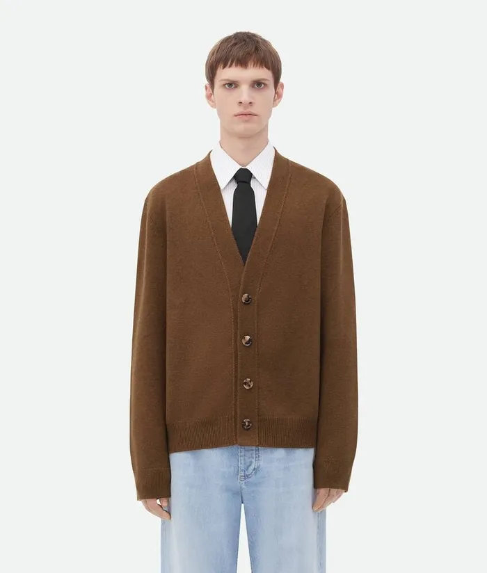 Men Bottega Veneta Knitwear Cashmere Cardigan Cedar