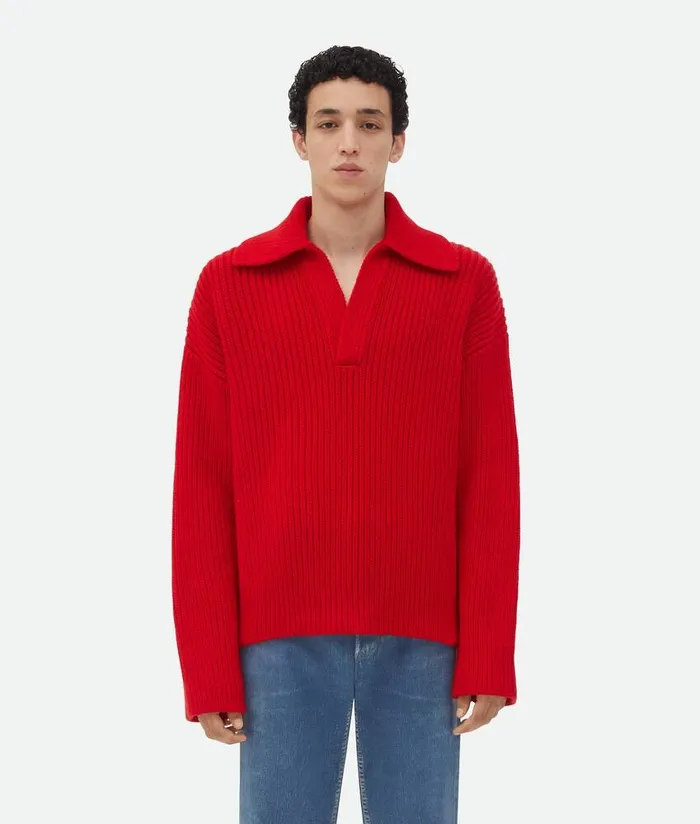Men Bottega Veneta Knitwear Wool And Cashmere Polo Vernis