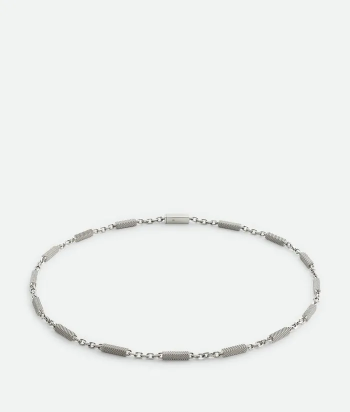 Men Bottega Veneta Necklaces Pen Chain Necklace Silver