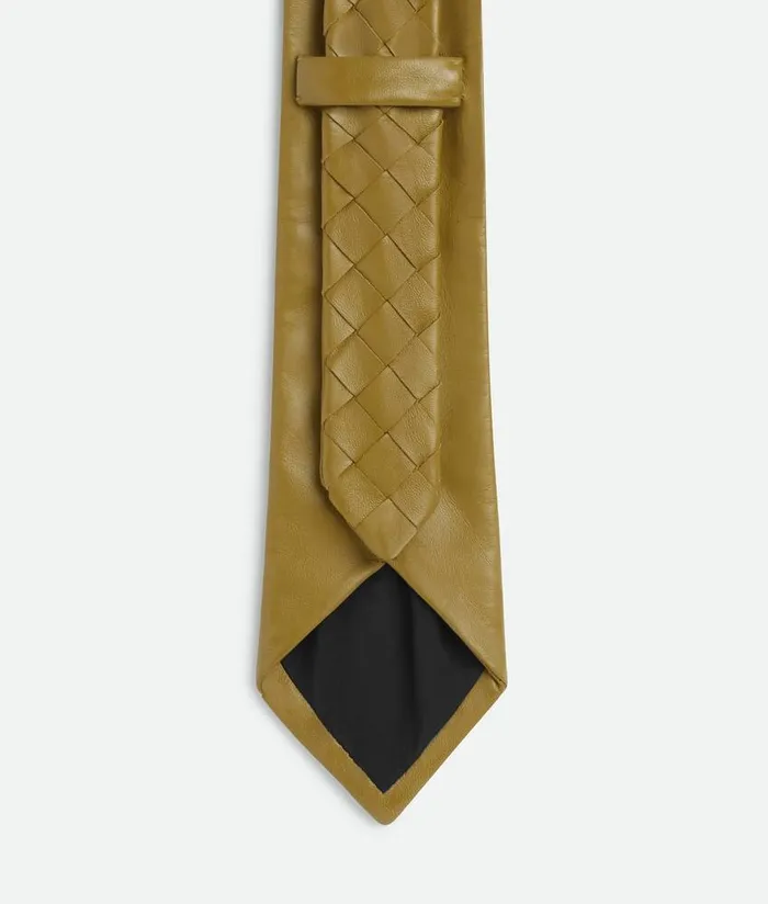 Men Bottega Veneta Scarves And Ties Intrecciato Leather Tie Limonite
