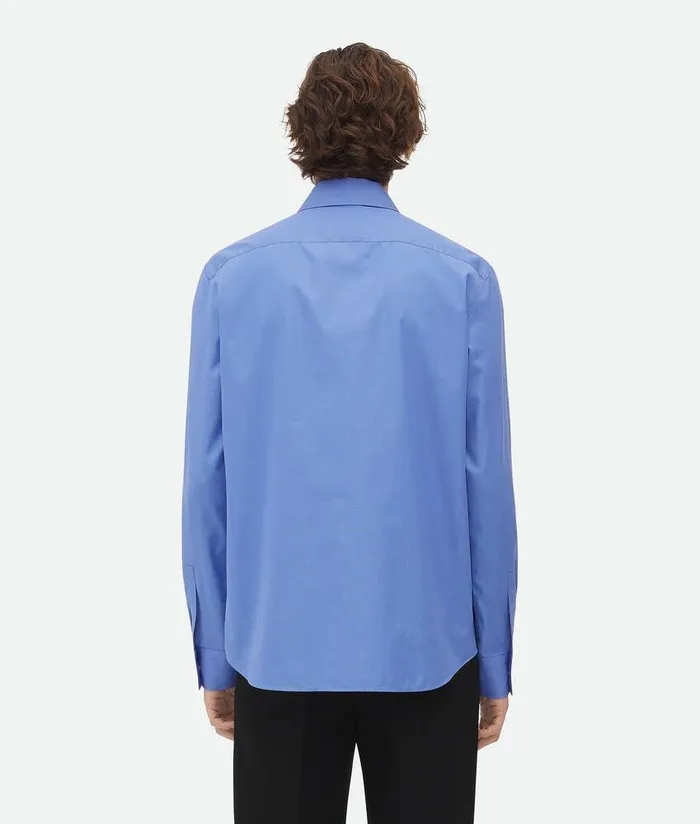 Men Bottega Veneta Shirts Compact Chambray Shirt Sky Blue