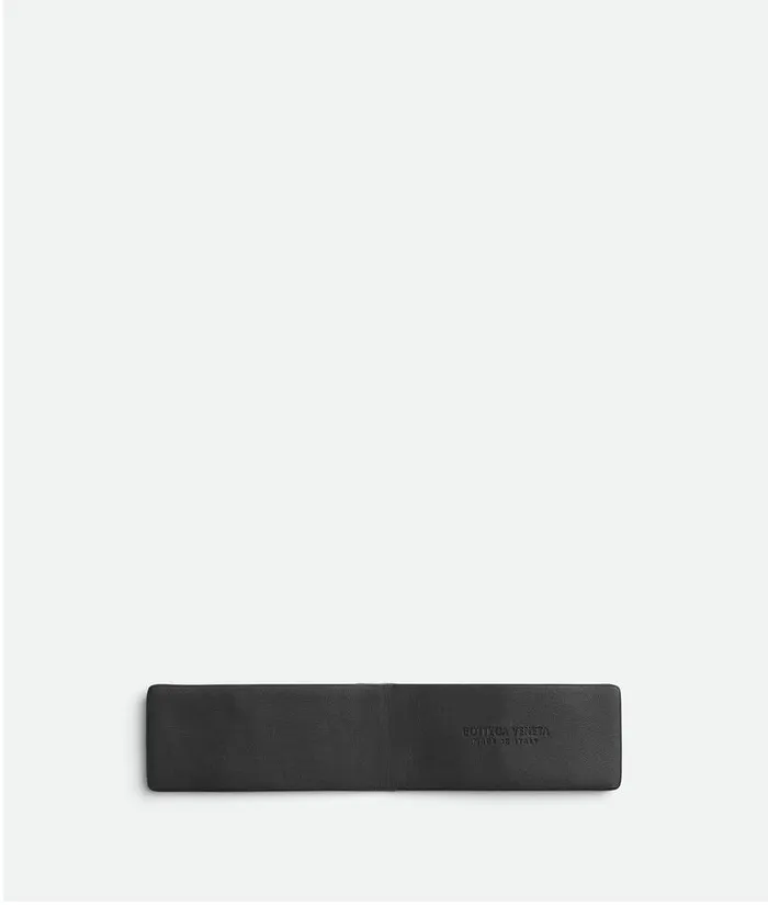 Men Bottega Veneta Small Wallets Intrecciato Money Clip Black
