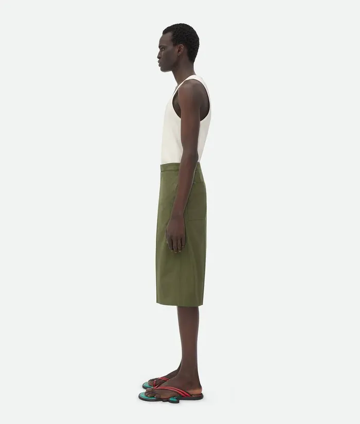 Men Bottega Veneta Trousers And Shorts Compact Cotton Shorts Thyme