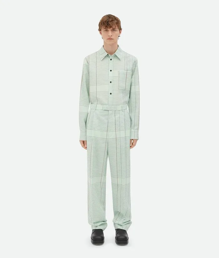Men Bottega Veneta Trousers And Shorts Notebook Wool Twill Trousers Dewdroppinkblue Men Bottega Veneta Trousers And Shorts Notebook Wool Twill Trousers Dewdroppinkblue