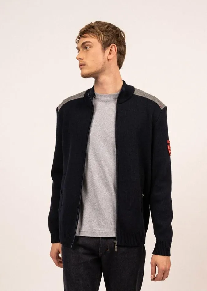 Men Breton Sweaters Saint James SERAC ARPIN Navy
