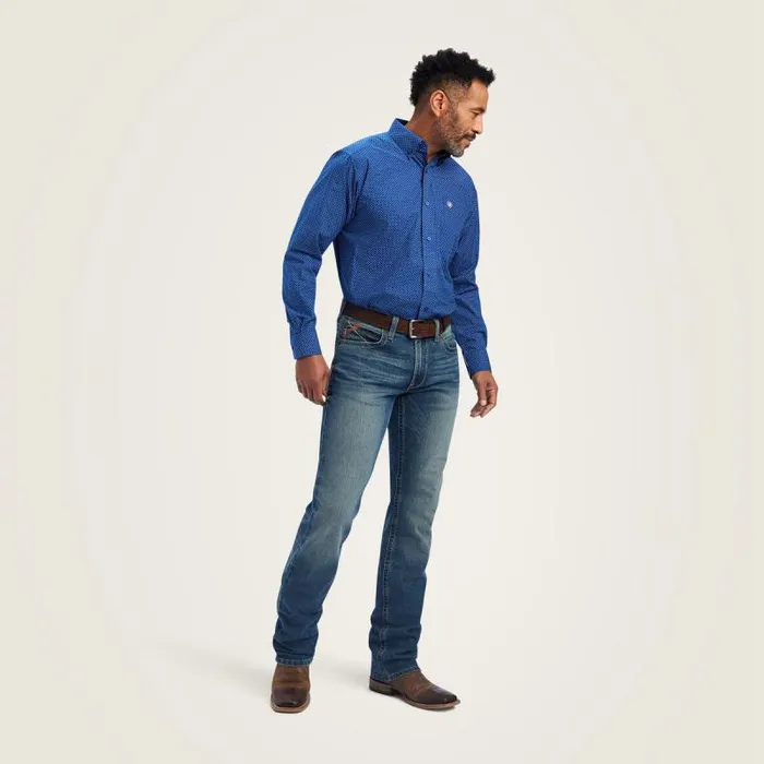Men Button Down Shirts Ariat Benedict Classic Fit Shirt Classic Blue Men Button Down Shirts Ariat Benedict Classic Fit Shirt Classic Blue