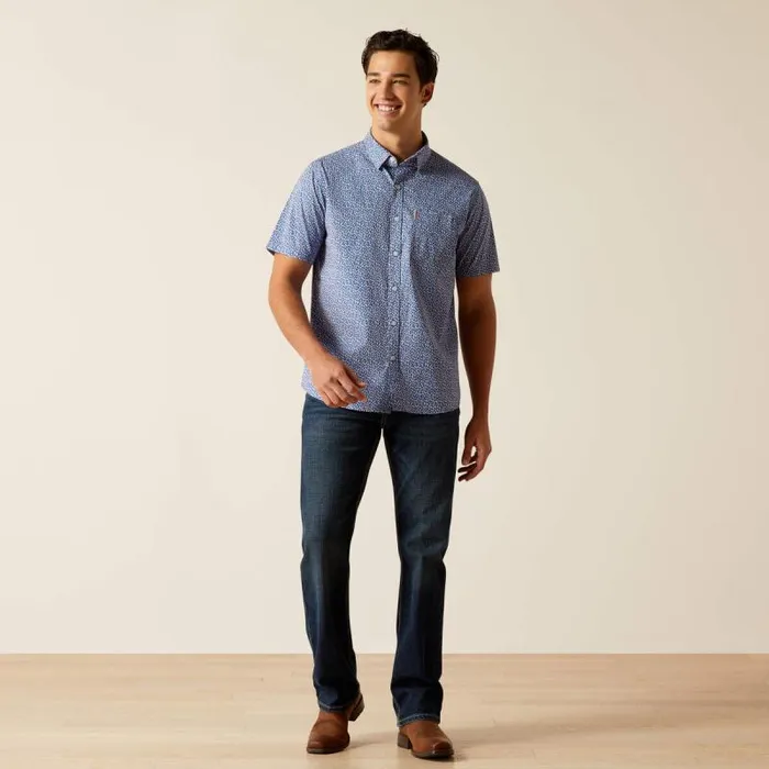 Men Button Down Shirts Ariat Melvin Stretch Modern Fit Shirt French Fade Men Button Down Shirts Ariat Melvin Stretch Modern Fit Shirt French Fade