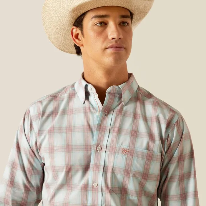 Men Button Down Shirts Ariat Pro Series King Fitted Shirt Sky Men Button Down Shirts Ariat Pro Series King Fitted Shirt Sky