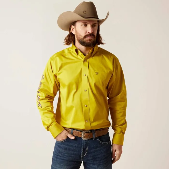 Men Button Down Shirts Ariat Team Logo Twill Classic Fit Shirt Antique Moss