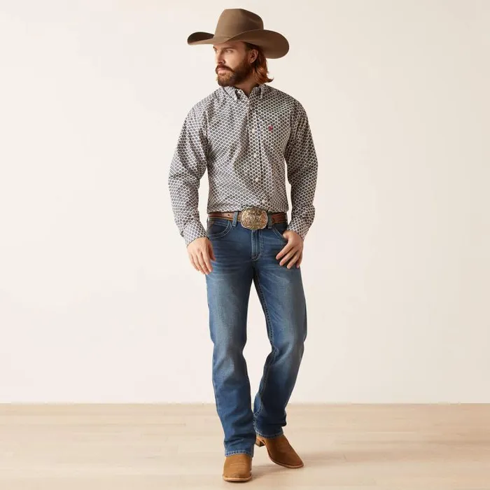 Men Button Down Shirts Ariat Wrinkle Free Grayden Classic Fit Shirt White Men Button Down Shirts Ariat Wrinkle Free Grayden Classic Fit Shirt White